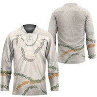 Aloha Lei Mikioi Hockey Jersey Beige Polynesian Tribal Tatau Pattern - Polynesian Pride