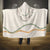 Aloha Lei Mikioi Hooded Blanket Beige Polynesian Tribal Tatau Pattern