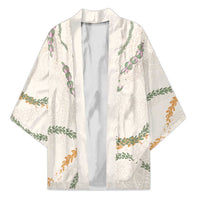 Aloha Lei Mikioi Kimono Beige Polynesian Tribal Tatau Pattern - Polynesian Pride