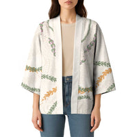 Aloha Lei Mikioi Kimono Beige Polynesian Tribal Tatau Pattern - Polynesian Pride