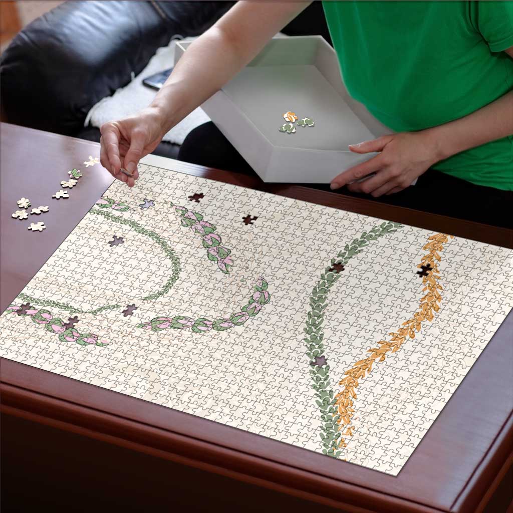 Aloha Lei Mikioi Puzzle Beige Polynesian Tribal Tatau Pattern - Polynesian Pride