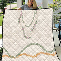 Aloha Lei Mikioi Quilt Beige Polynesian Tribal Tatau Pattern