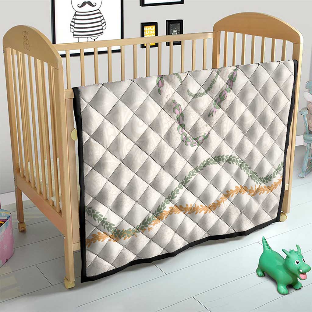 Aloha Lei Mikioi Quilt Beige Polynesian Tribal Tatau Pattern