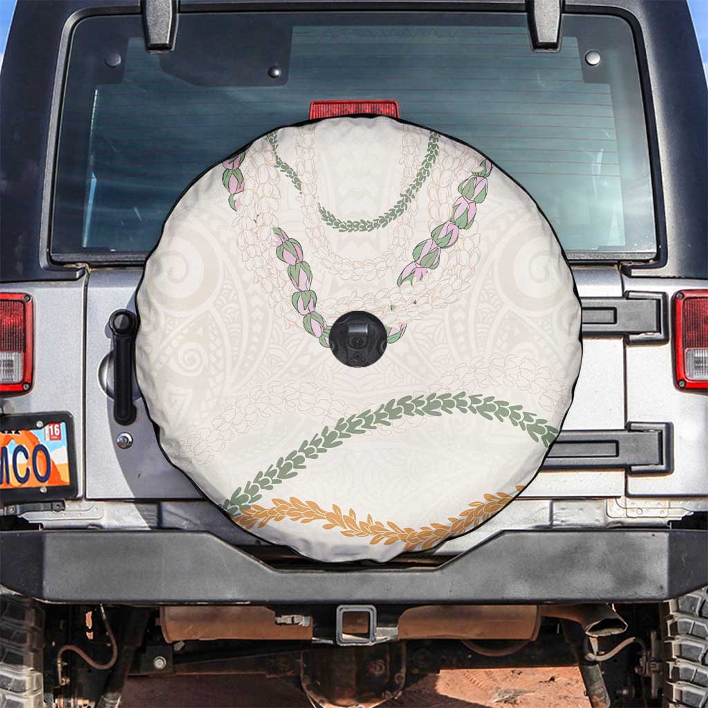 Aloha Lei Mikioi Spare Tire Cover Beige Polynesian Tribal Tatau Pattern LT9 Beige - Polynesian Pride