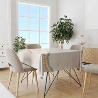 Aloha Lei Mikioi Tablecloth Beige Polynesian Tribal Tatau Pattern