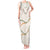 Aloha Lei Mikioi Tank Maxi Dress Beige Polynesian Tribal Tatau Pattern