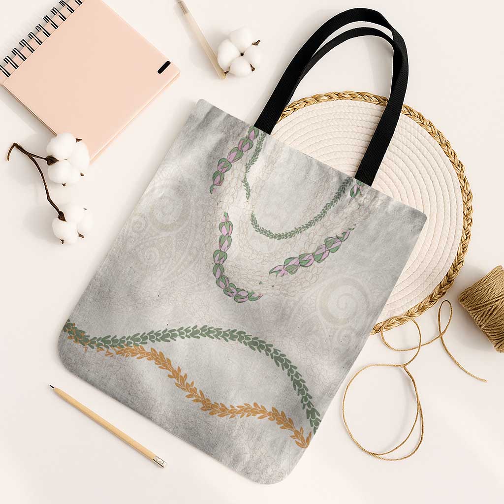 Aloha Lei Mikioi Tote Bag Beige Polynesian Tribal Tatau Pattern LT9 Black Strap One Size Beige - Polynesian Pride