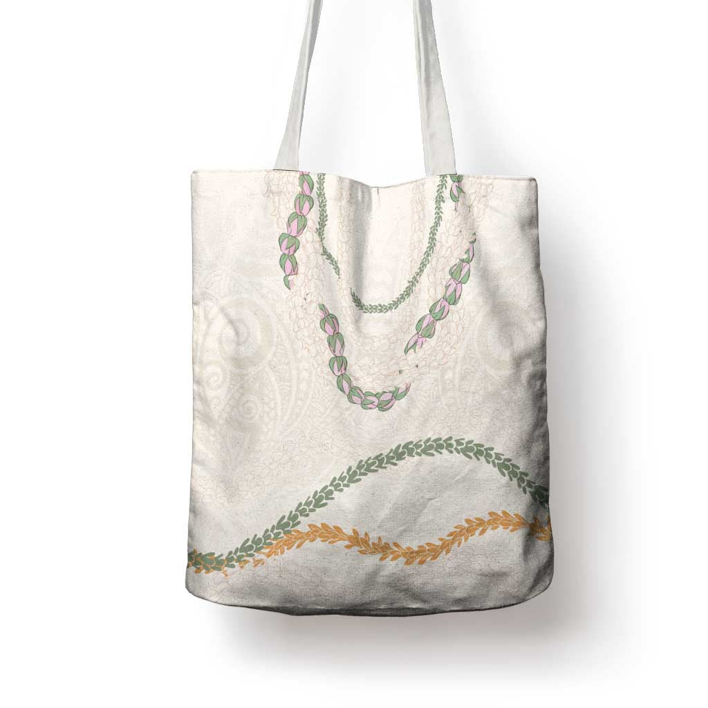 Aloha Lei Mikioi Tote Bag Beige Polynesian Tribal Tatau Pattern - Polynesian Pride