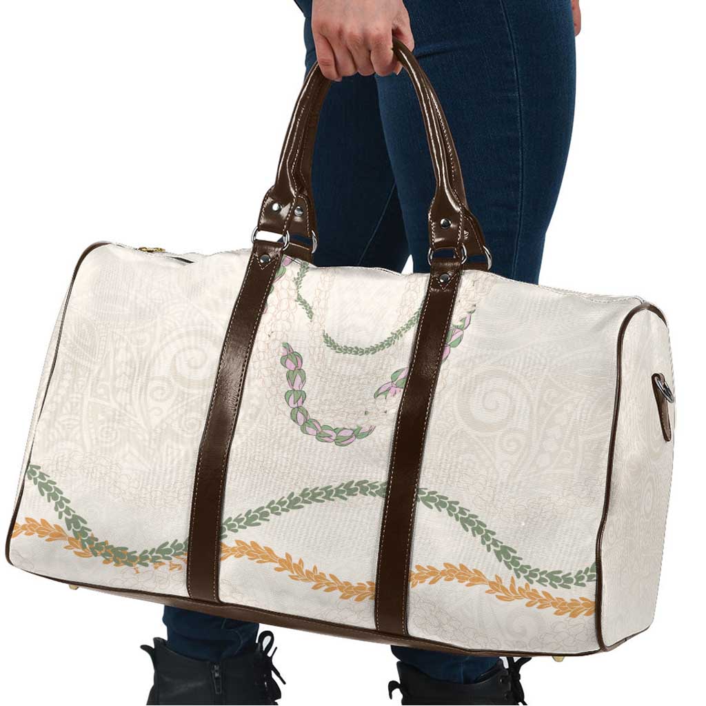 Aloha Lei Mikioi Travel Bag Beige Polynesian Tribal Tatau Pattern - Polynesian Pride