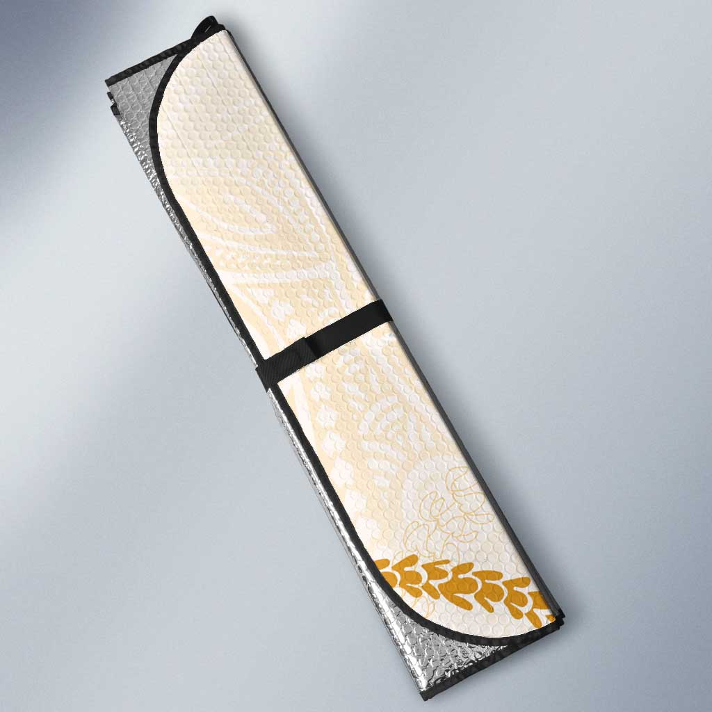 Aloha Lei Mikioi Auto Sun Shade Gold Polynesian Tribal Tatau Pattern - Polynesian Pride