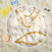 Aloha Lei Mikioi Beach Blanket Gold Polynesian Tribal Tatau Pattern