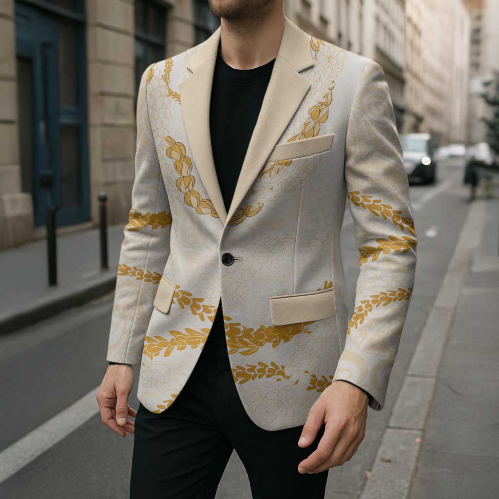 Aloha Lei Mikioi Blazer Gold Polynesian Tribal Tatau Pattern - Polynesian Pride