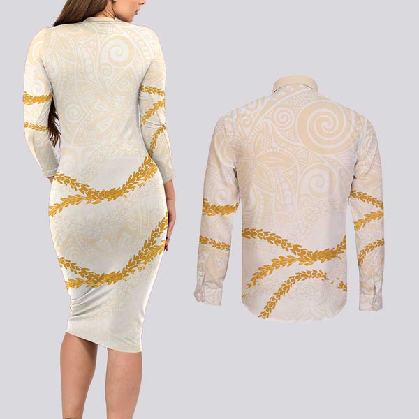 Your Matter Suicide Prevention Couples Matching Long Sleeve Bodycon Dress and Long Sleeve Button Shirts Turqoise Polynesian Tribal LT9 main image 1