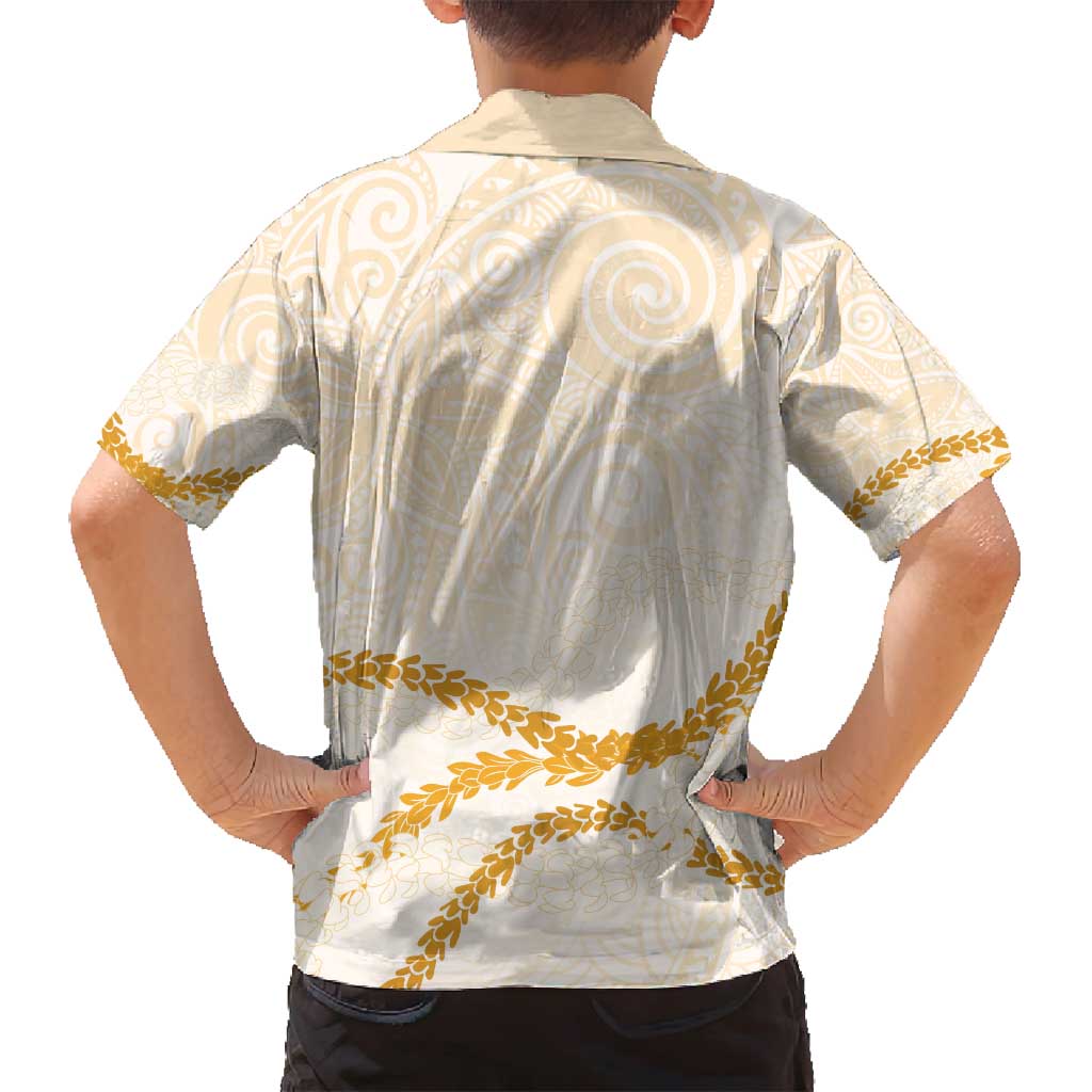Aloha Lei Mikioi Family Matching Puletasi and Hawaiian Shirt Gold Polynesian Tribal Tatau Pattern LT9 - Polynesian Pride