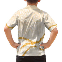 Aloha Lei Mikioi Family Matching Puletasi and Hawaiian Shirt Gold Polynesian Tribal Tatau Pattern LT9 - Polynesian Pride