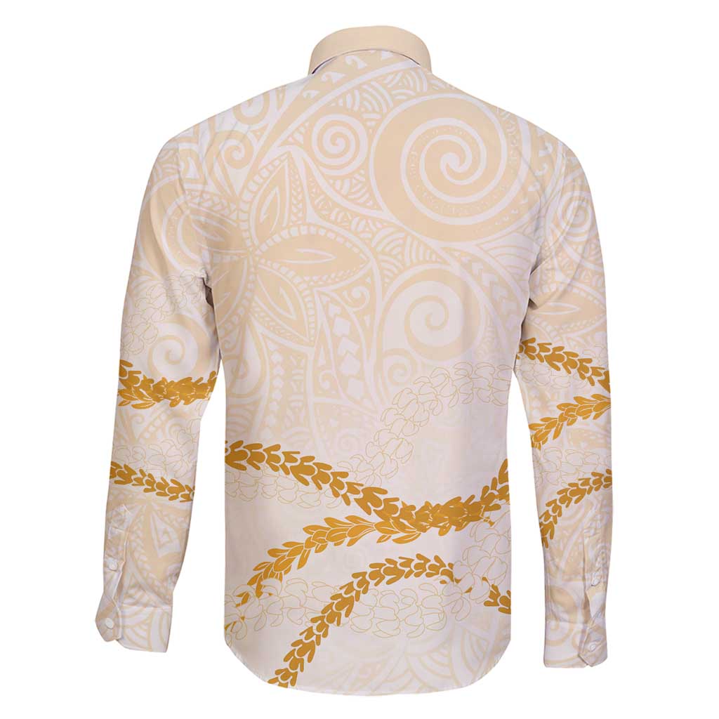 Aloha Lei Mikioi Family Matching Summer Maxi Dress and Hawaiian Shirt Gold Polynesian Tribal Tatau Pattern LT9 - Polynesian Pride