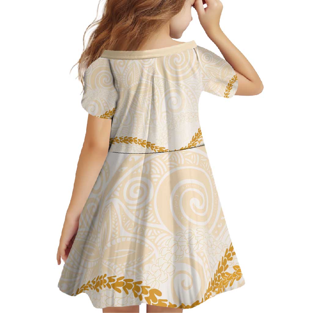 Aloha Lei Mikioi Family Matching Tank Maxi Dress and Hawaiian Shirt Gold Polynesian Tribal Tatau Pattern