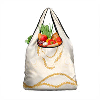 Aloha Lei Mikioi Grocery Bag Gold Polynesian Tribal Tatau Pattern