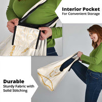 Aloha Lei Mikioi Grocery Bag Gold Polynesian Tribal Tatau Pattern