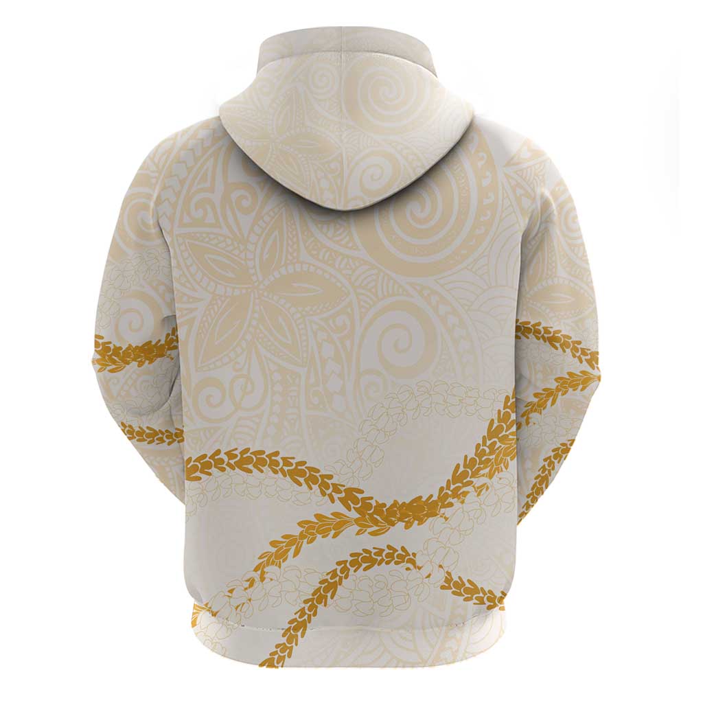 Aloha Lei Mikioi Hoodie Gold Polynesian Tribal Tatau Pattern