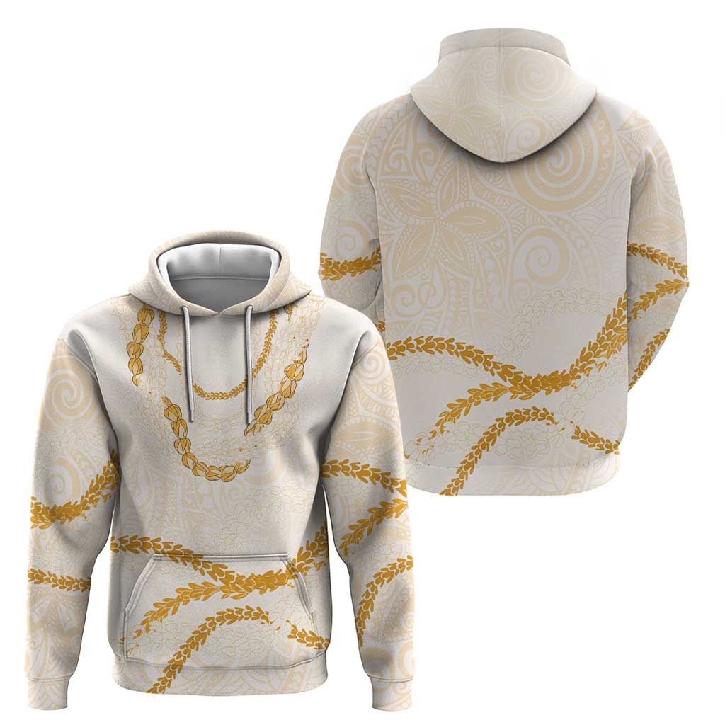 Aloha Lei Mikioi Hoodie Gold Polynesian Tribal Tatau Pattern