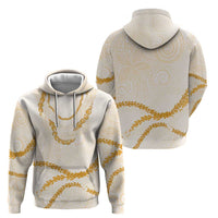 Aloha Lei Mikioi Hoodie Gold Polynesian Tribal Tatau Pattern