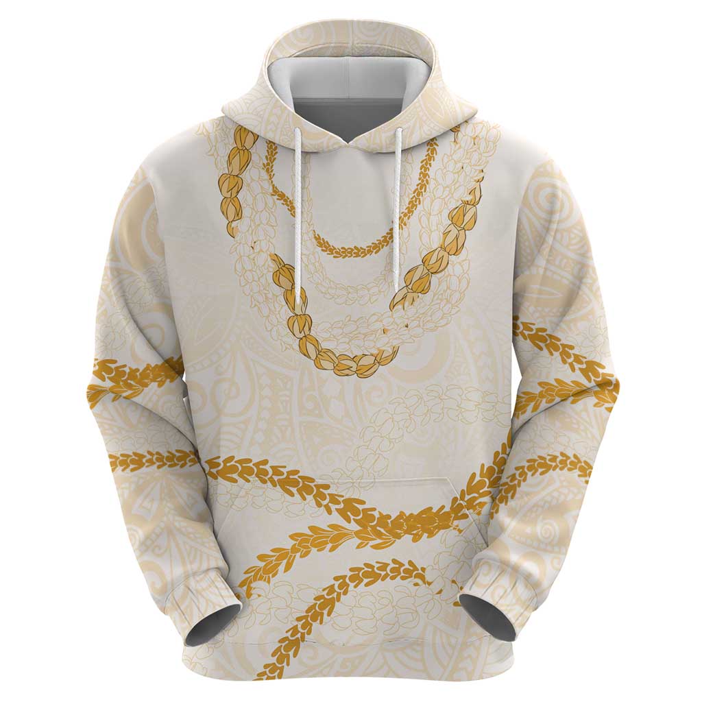 Aloha Lei Mikioi Hoodie Gold Polynesian Tribal Tatau Pattern