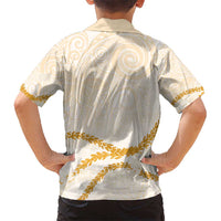 Aloha Lei Mikioi Kid Hawaiian Shirt Gold Polynesian Tribal Tatau Pattern LT9 - Polynesian Pride