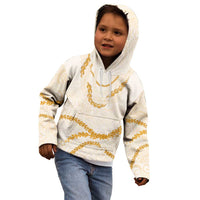 Aloha Lei Mikioi Kid Hoodie Gold Polynesian Tribal Tatau Pattern