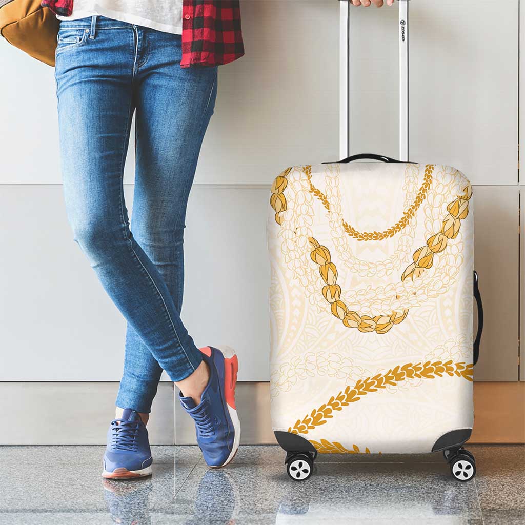 Aloha Lei Mikioi Luggage Cover Gold Polynesian Tribal Tatau Pattern