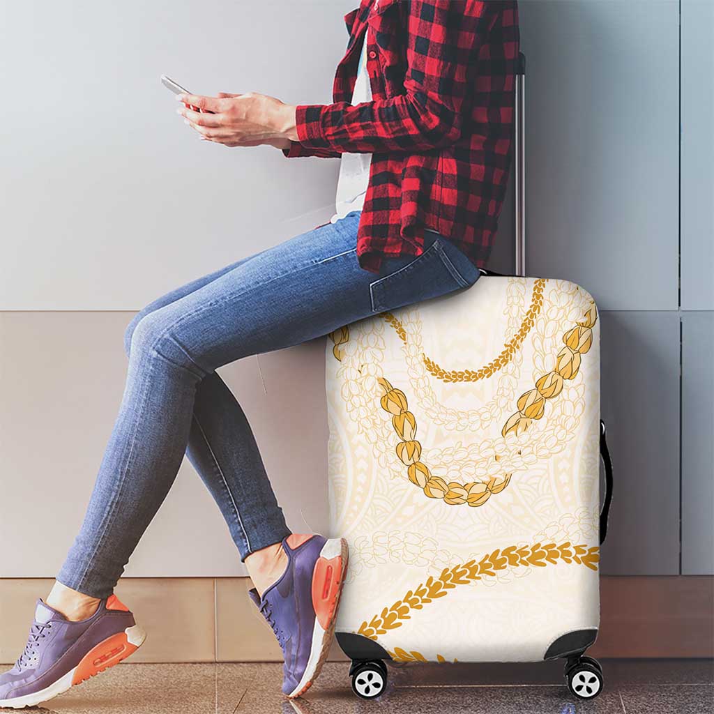 Aloha Lei Mikioi Luggage Cover Gold Polynesian Tribal Tatau Pattern