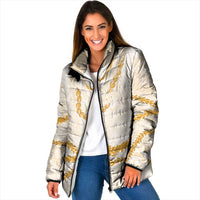 Aloha Lei Mikioi Padded Jacket Gold Polynesian Tribal Tatau Pattern - Polynesian Pride