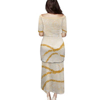 Aloha Lei Mikioi Puletasi Gold Polynesian Tribal Tatau Pattern