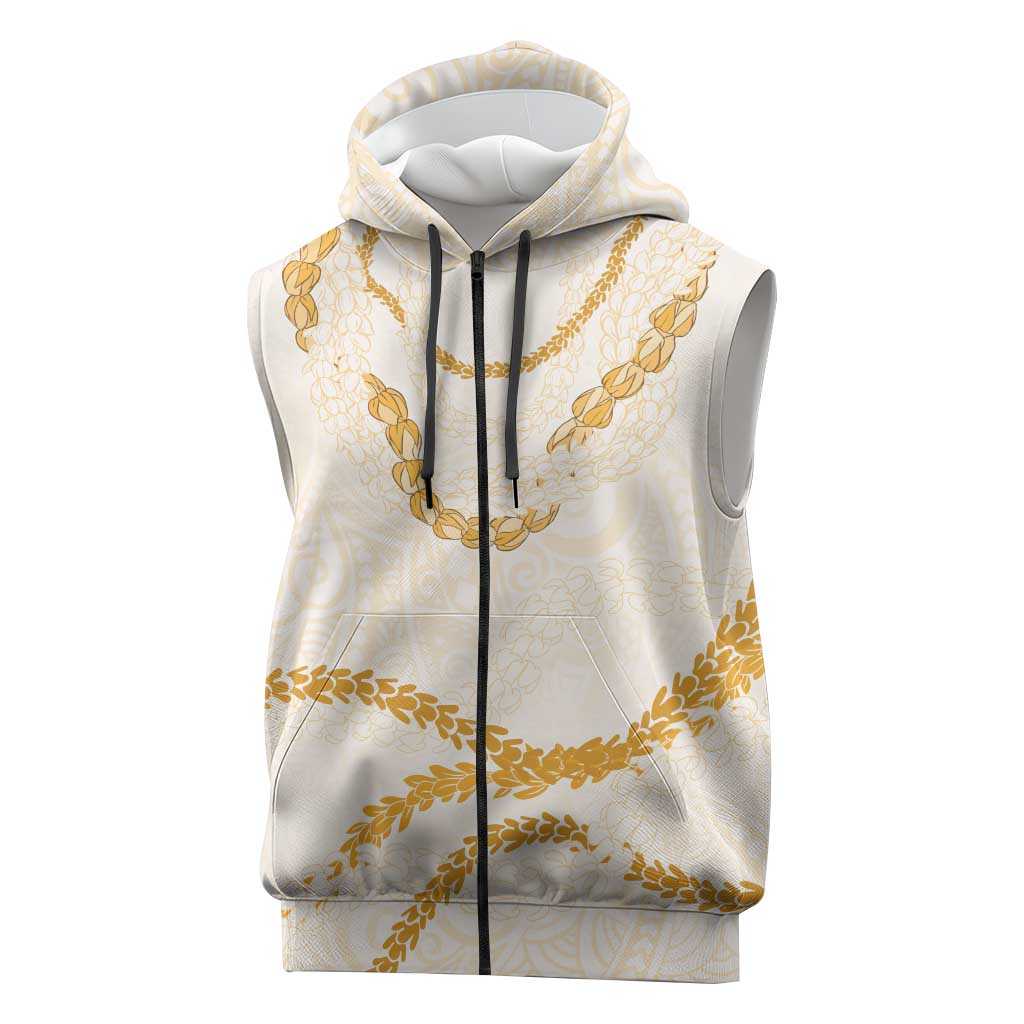 Aloha Lei Mikioi Sleeveless Zip Hoodie Gold Polynesian Tribal Tatau Pattern LT9 Gold - Polynesian Pride