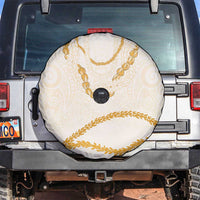Aloha Lei Mikioi Spare Tire Cover Gold Polynesian Tribal Tatau Pattern