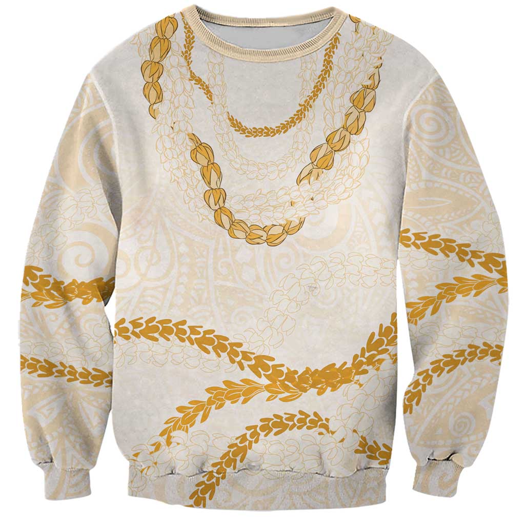 Aloha Lei Mikioi Sweatshirt Gold Polynesian Tribal Tatau Pattern