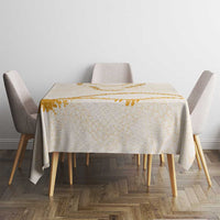 Aloha Lei Mikioi Tablecloth Gold Polynesian Tribal Tatau Pattern