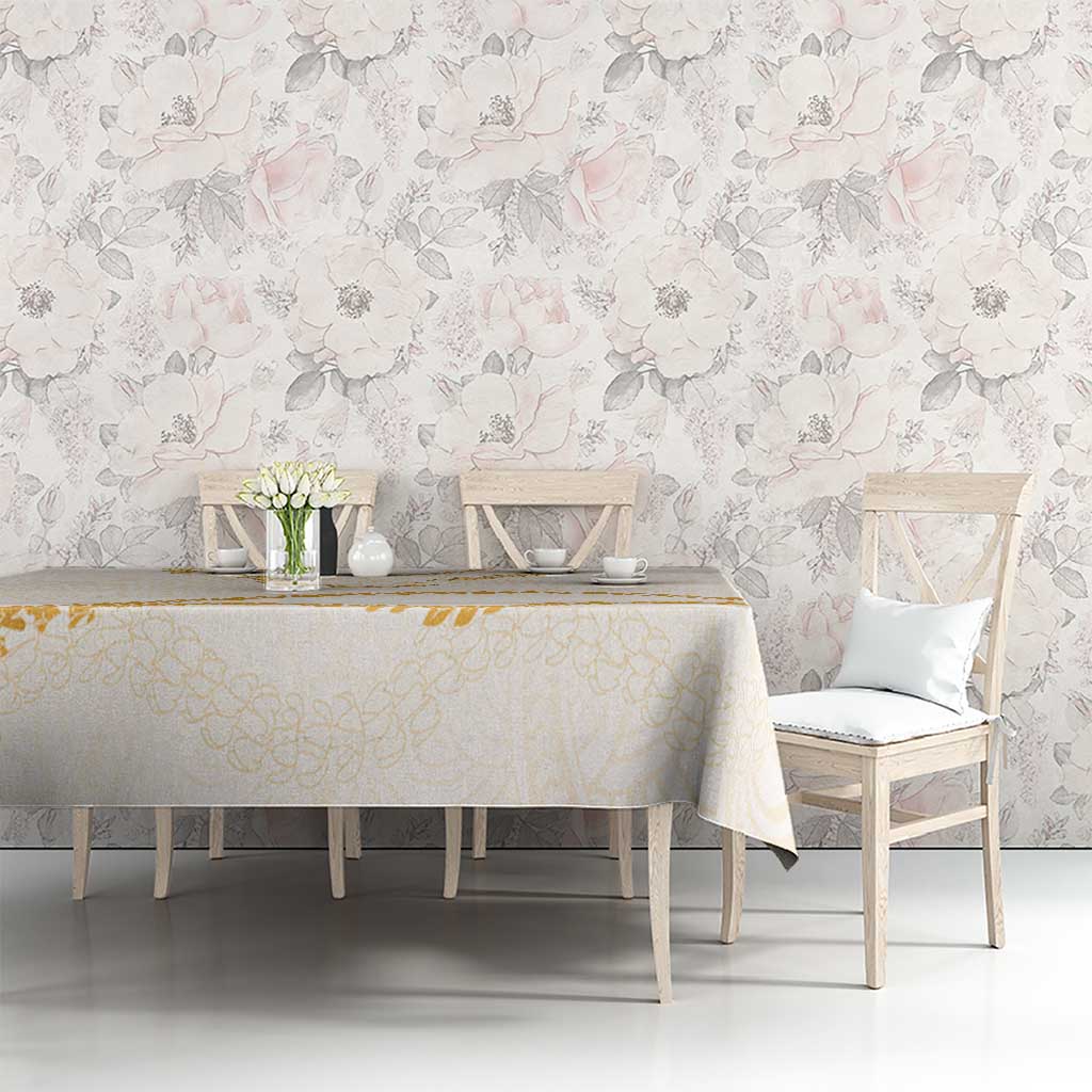 Aloha Lei Mikioi Tablecloth Gold Polynesian Tribal Tatau Pattern