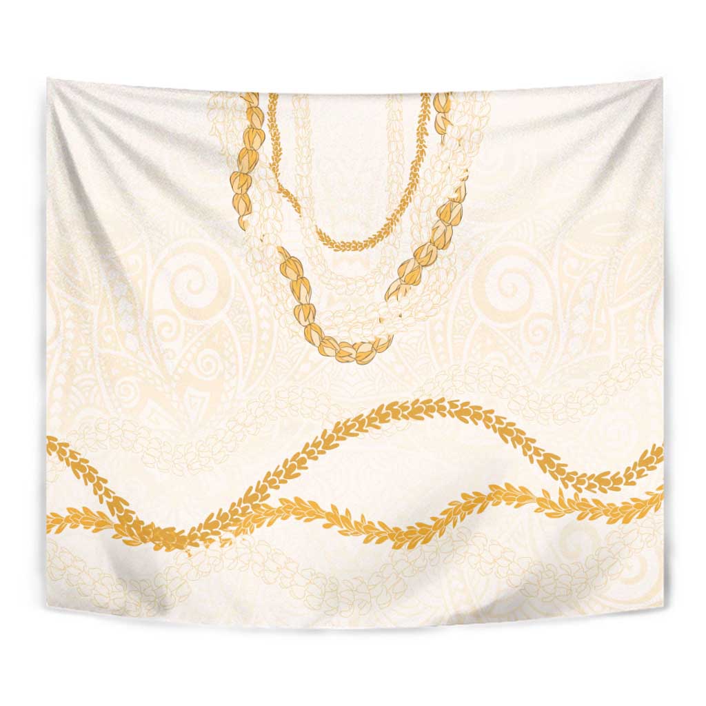 Aloha Lei Mikioi Tapestry Gold Polynesian Tribal Tatau Pattern