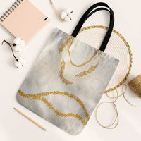 Aloha Lei Mikioi Tote Bag Gold Polynesian Tribal Tatau Pattern - Polynesian Pride