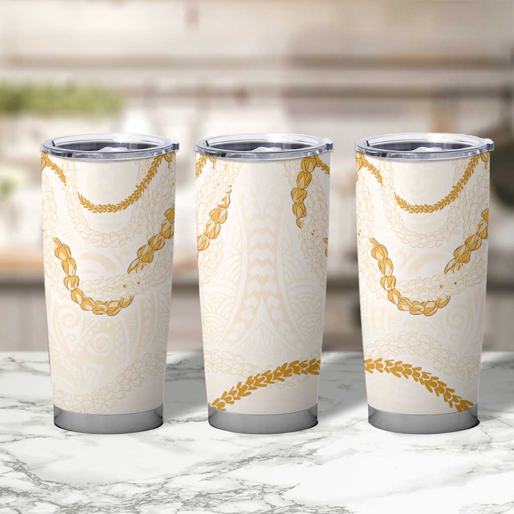 Aloha Lei Mikioi Tumbler Cup Gold Polynesian Tribal Tatau Pattern LT9 - Polynesian Pride
