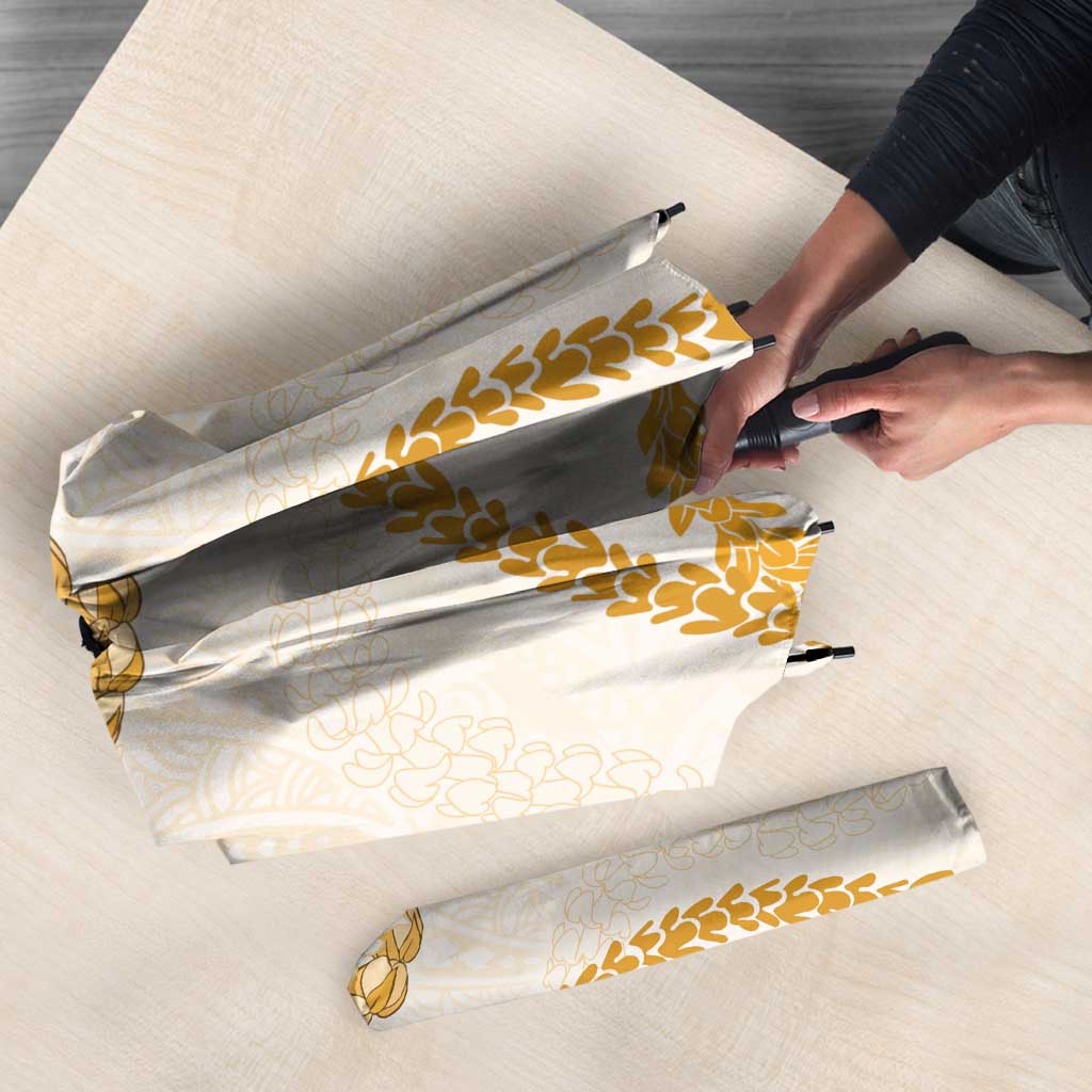 Aloha Lei Mikioi Umbrella Gold Polynesian Tribal Tatau Pattern - Polynesian Pride