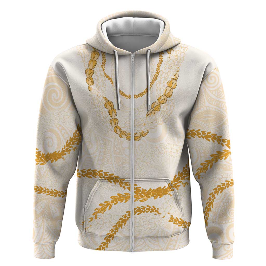 Aloha Lei Mikioi Zip Hoodie Gold Polynesian Tribal Tatau Pattern LT9 Zip Hoodie Gold - Polynesian Pride