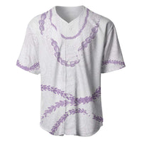Aloha Lei Mikioi Baseball Jersey Purple Polynesian Tribal Tatau Pattern
