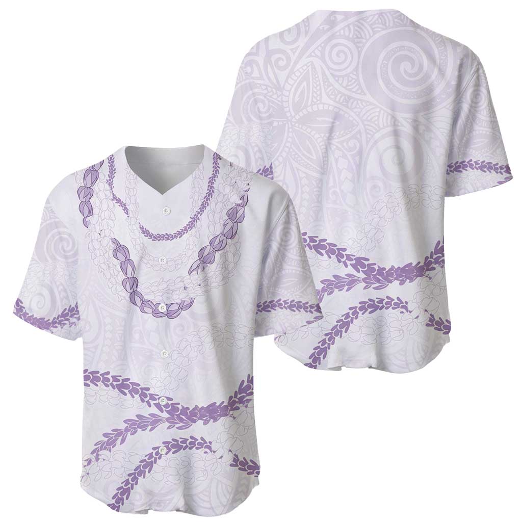 Aloha Lei Mikioi Baseball Jersey Purple Polynesian Tribal Tatau Pattern