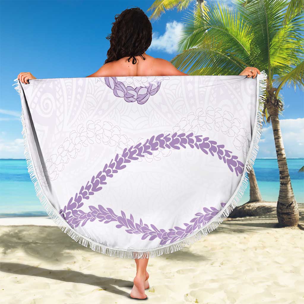Aloha Lei Mikioi Beach Blanket Purple Polynesian Tribal Tatau Pattern