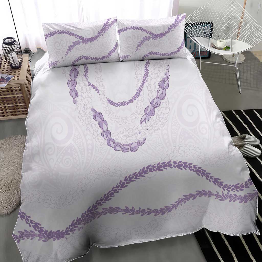 Aloha Lei Mikioi Bedding Set Purple Polynesian Tribal Tatau Pattern