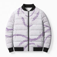 Aloha Lei Mikioi Bomber Puffer Jacket Purple Polynesian Tribal Tatau Pattern - Polynesian Pride