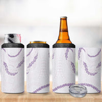 Aloha Lei Mikioi 4 in 1 Can Cooler Tumbler Purple Polynesian Tribal Tatau Pattern