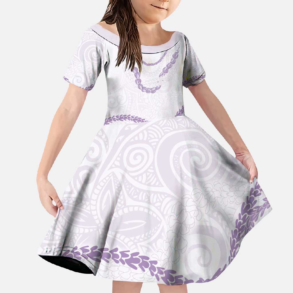 Aloha Lei Mikioi Family Matching Mermaid Dress and Hawaiian Shirt Purple Polynesian Tribal Tatau Pattern